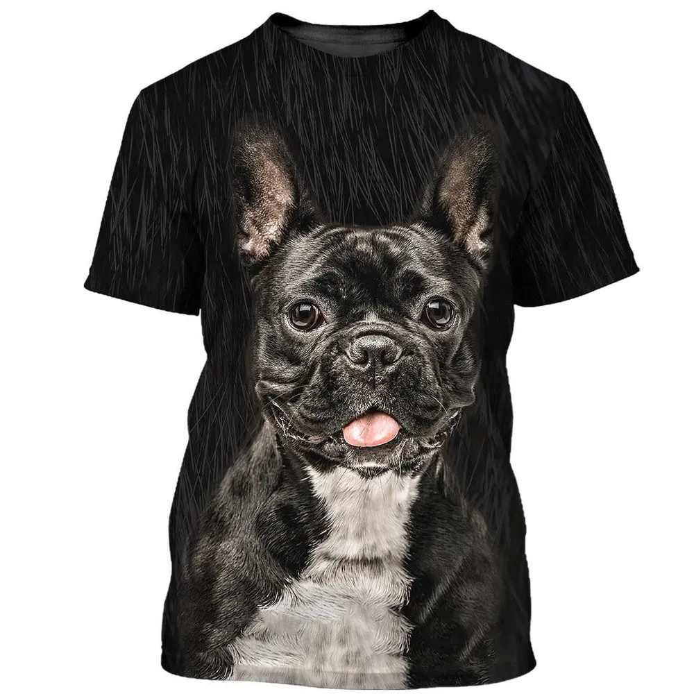 3D Dog T Shirts, Bull Dog All Over Print T-Shirt, Gift For Pet Loves