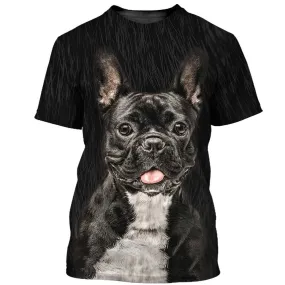 3D Dog T Shirts, Bull Dog All Over Print T-Shirt, Gift For Pet Loves