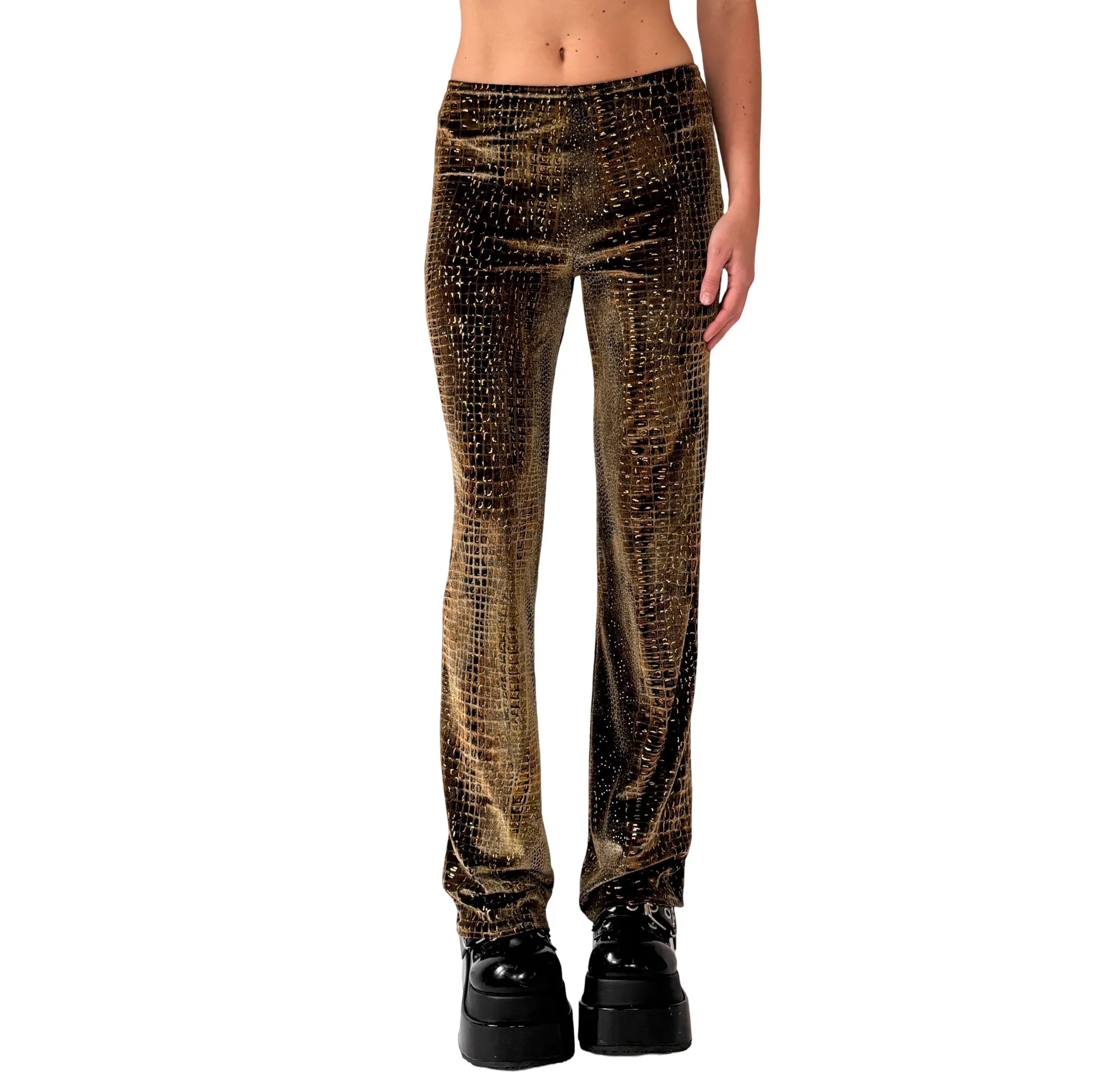 90s Velvet Snakeskin Pants (S)