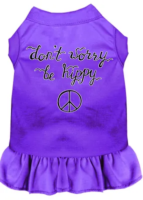 Be Hippy Screen Print Dog Dress Purple Med (12)