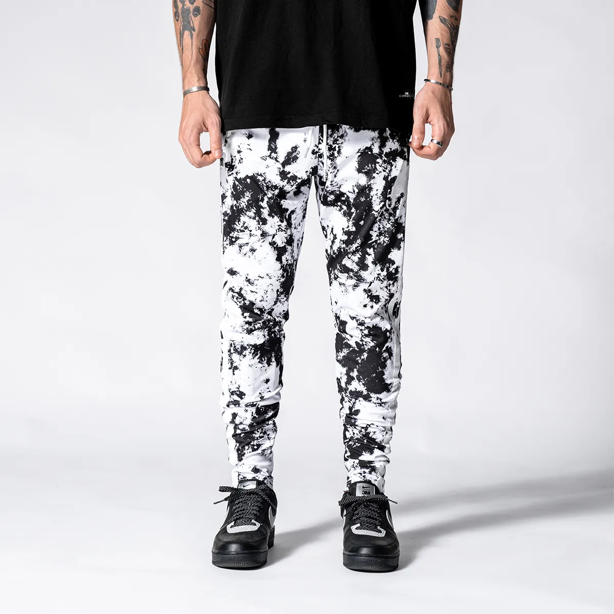Bleached on Black Sweatpants