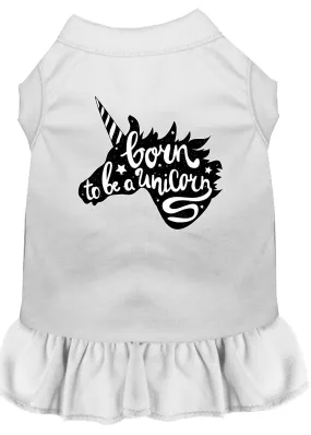 Born To Be A Unicorn Screen Print Dog Dress White Xs (8)