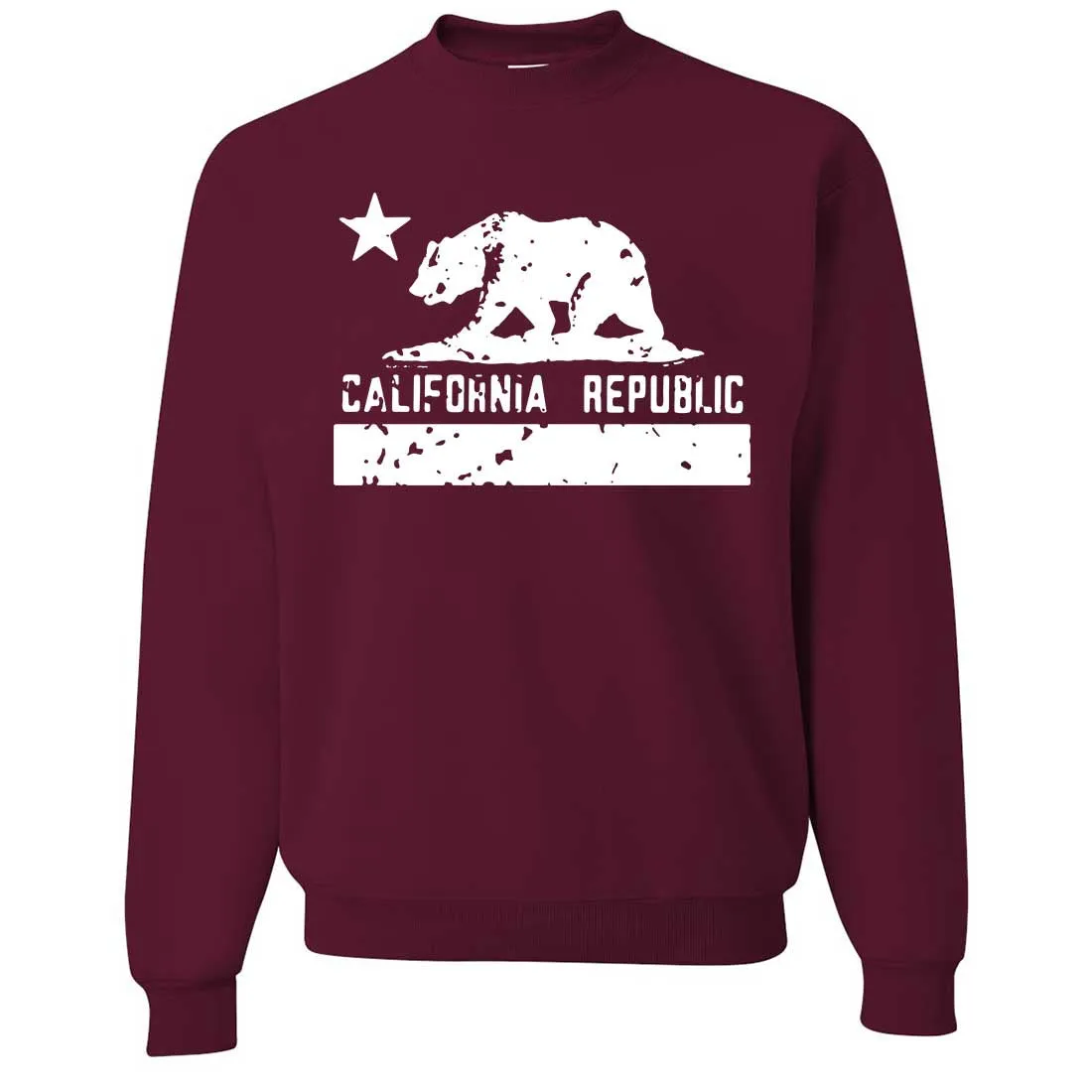 California Flag White Print Silhouette Crewneck Sweatshirt