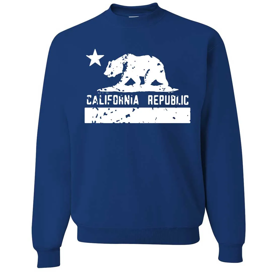 California Flag White Print Silhouette Crewneck Sweatshirt