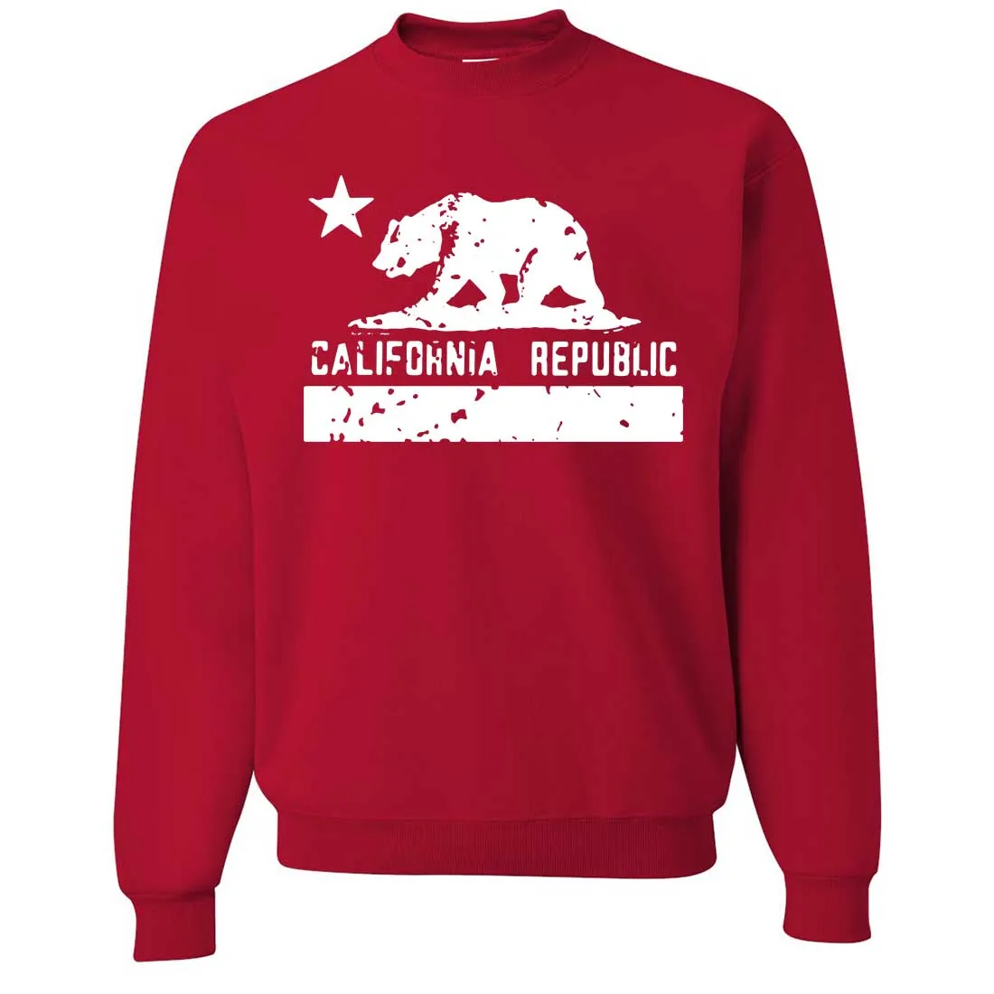 California Flag White Print Silhouette Crewneck Sweatshirt