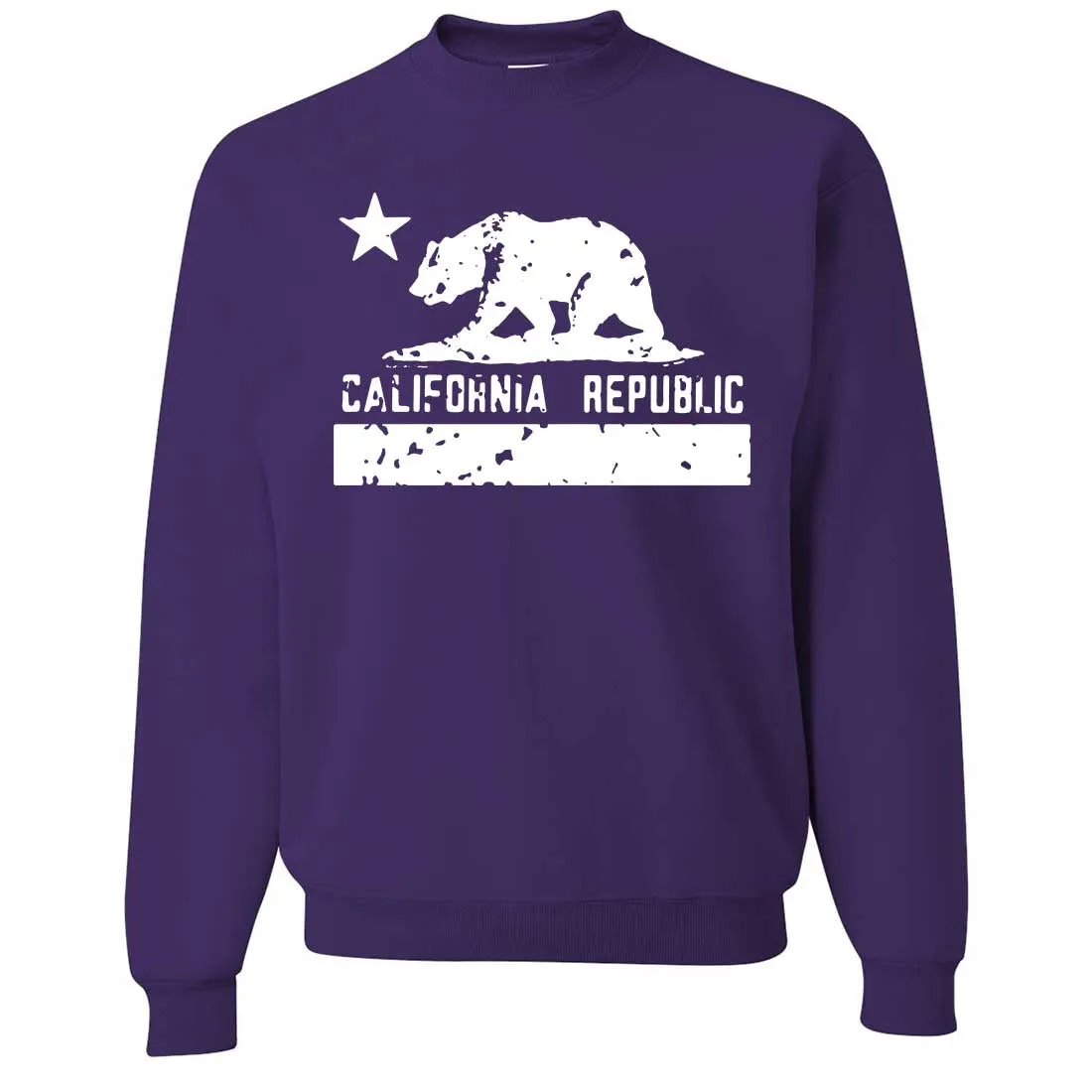 California Flag White Print Silhouette Crewneck Sweatshirt