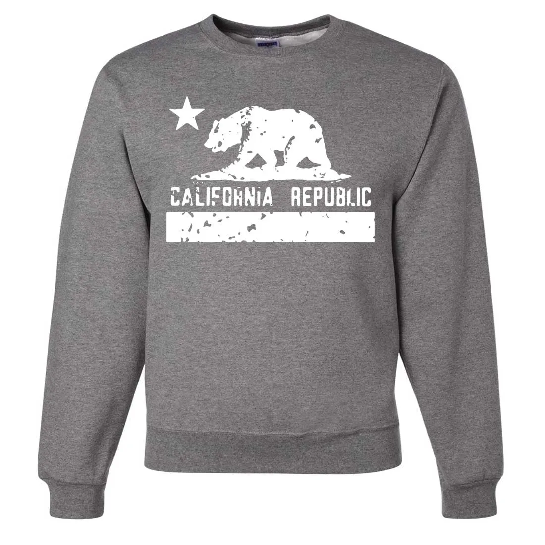 California Flag White Print Silhouette Crewneck Sweatshirt
