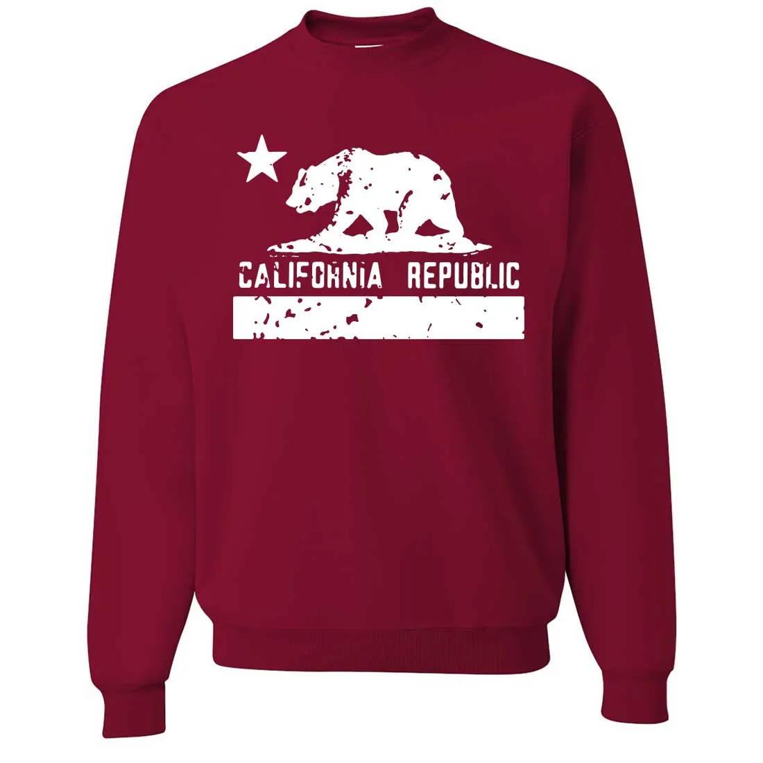 California Flag White Print Silhouette Crewneck Sweatshirt