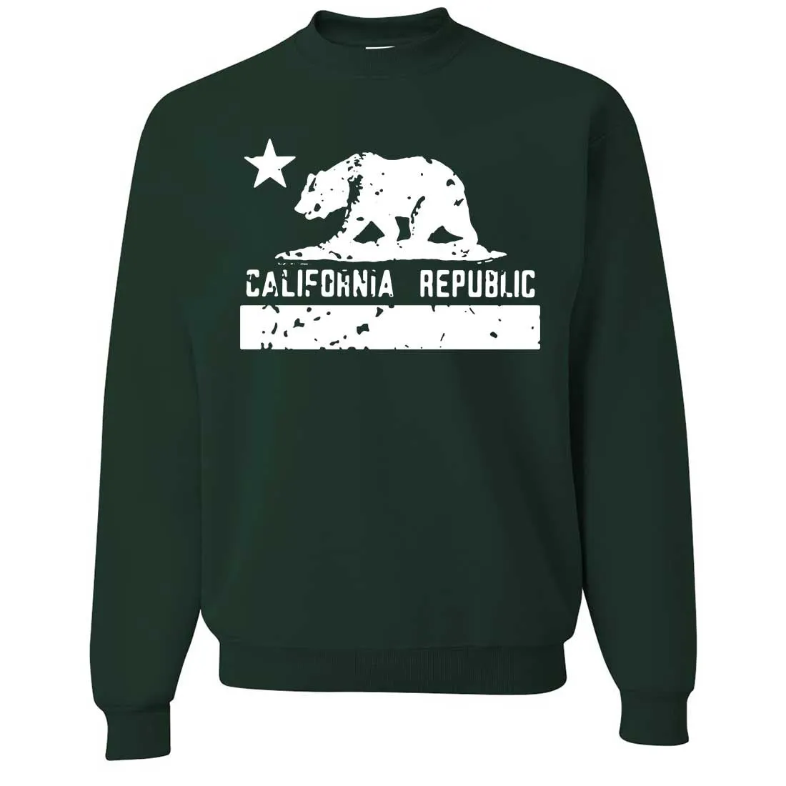 California Flag White Print Silhouette Crewneck Sweatshirt