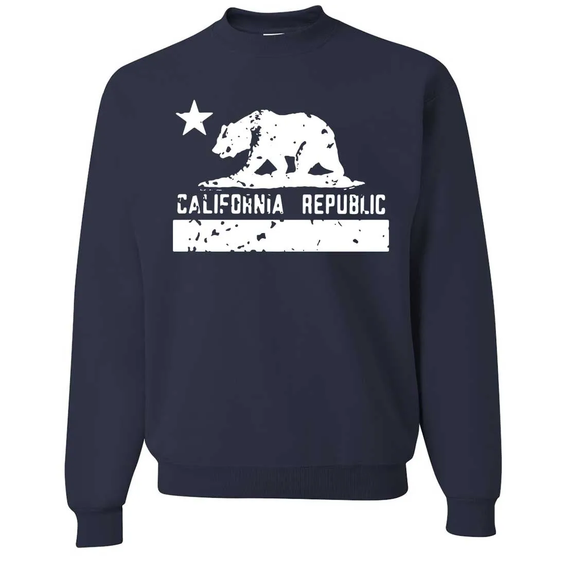 California Flag White Print Silhouette Crewneck Sweatshirt