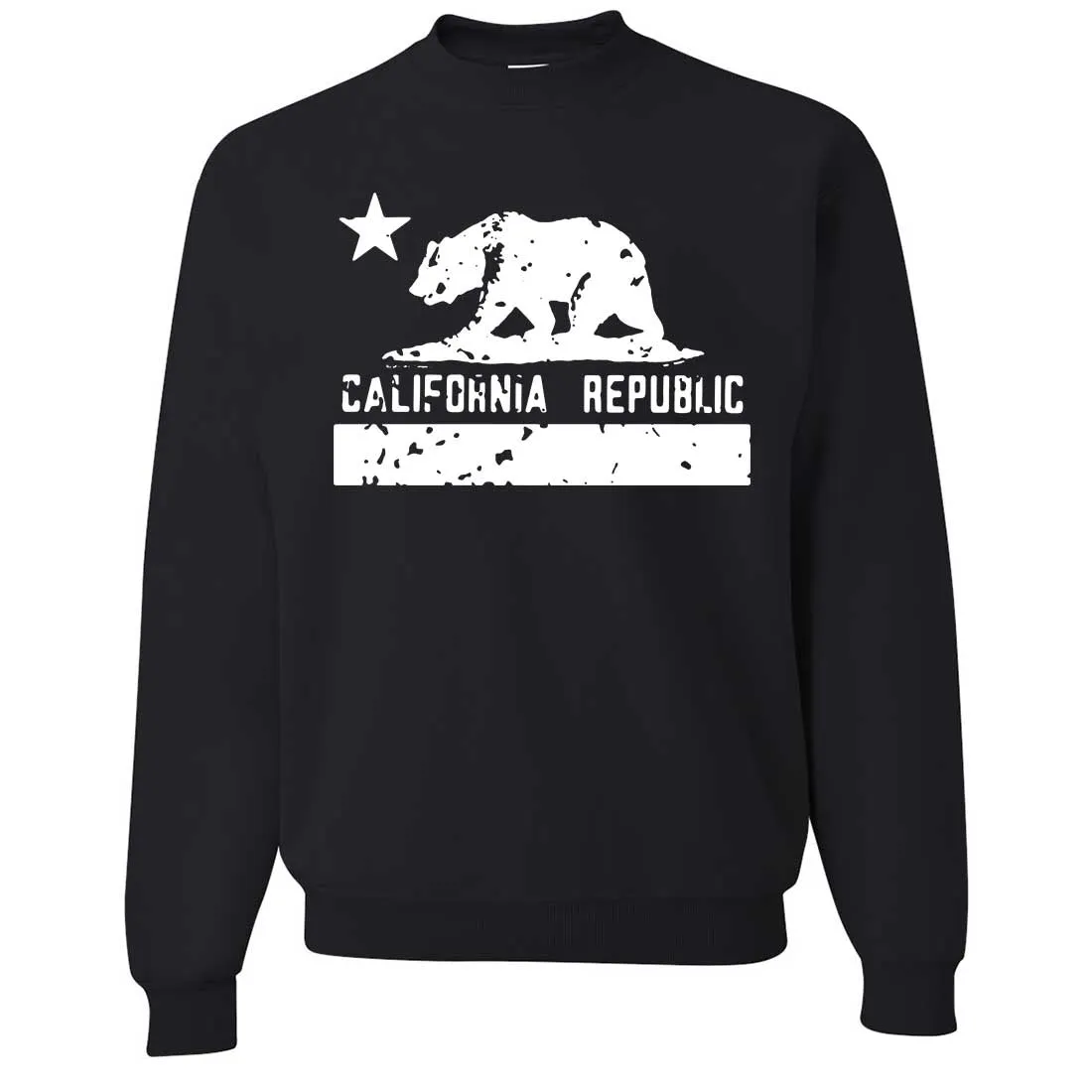 California Flag White Print Silhouette Crewneck Sweatshirt