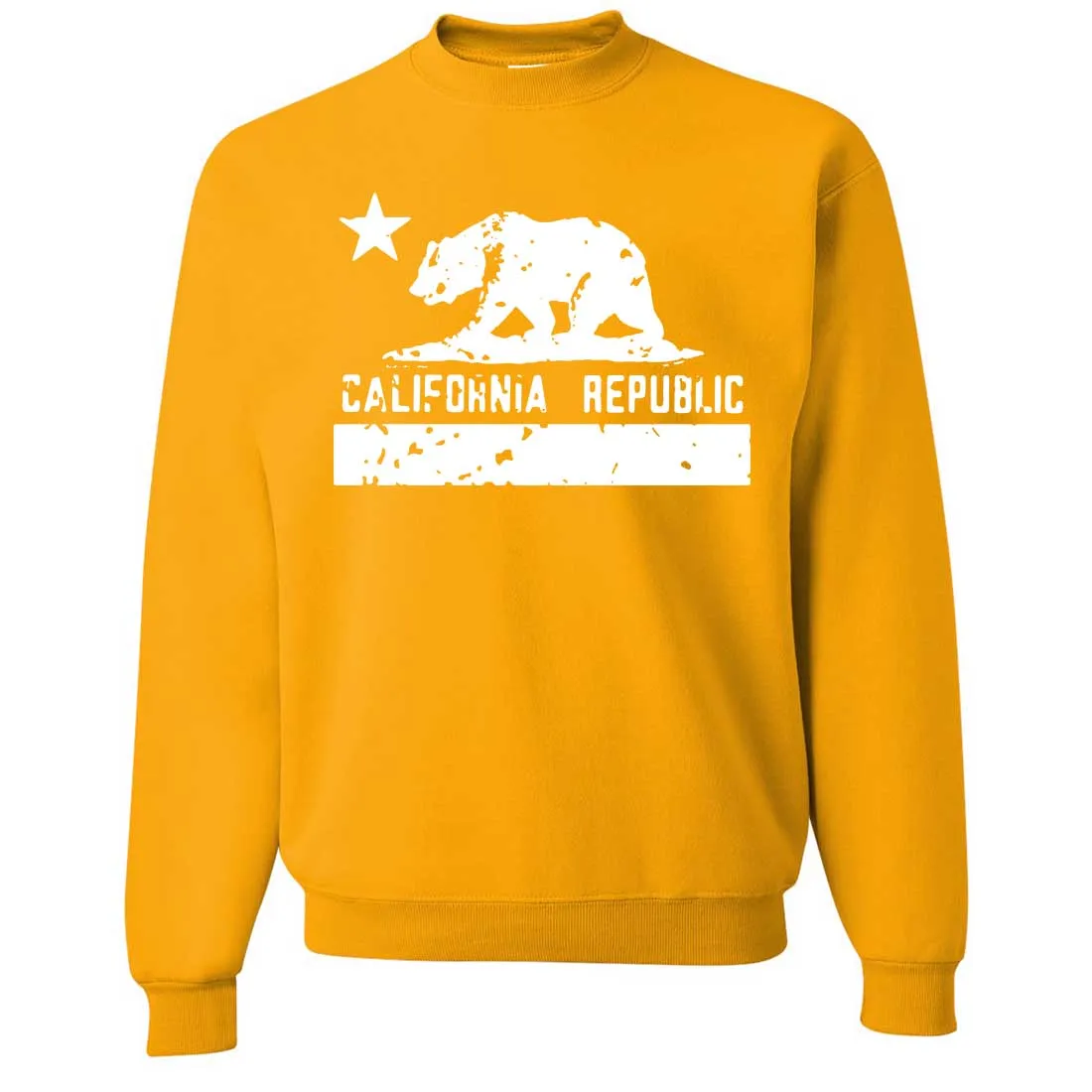 California Flag White Print Silhouette Crewneck Sweatshirt