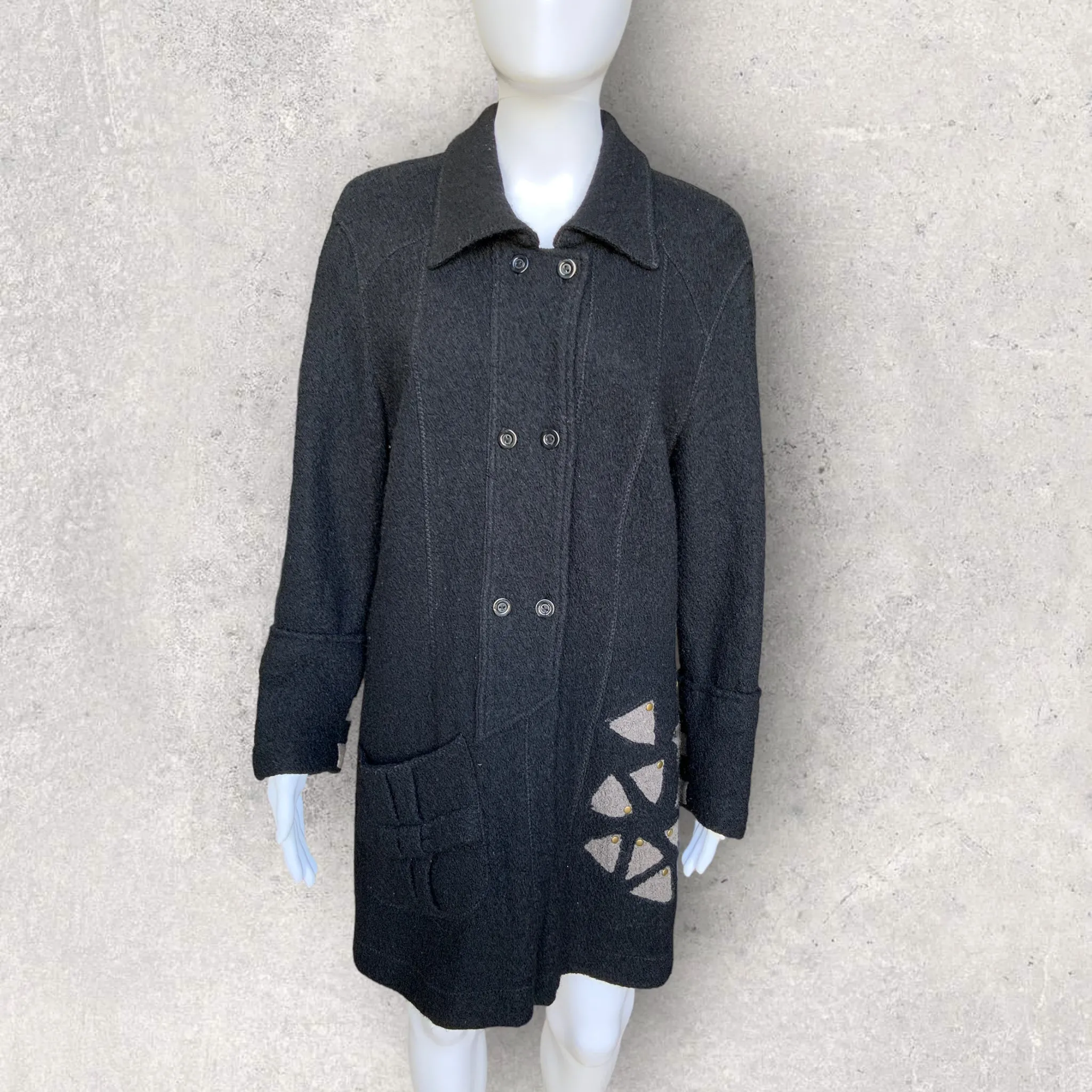 CHELSEA DESIGN Vintage Wool Blend Long Coat - Size 14