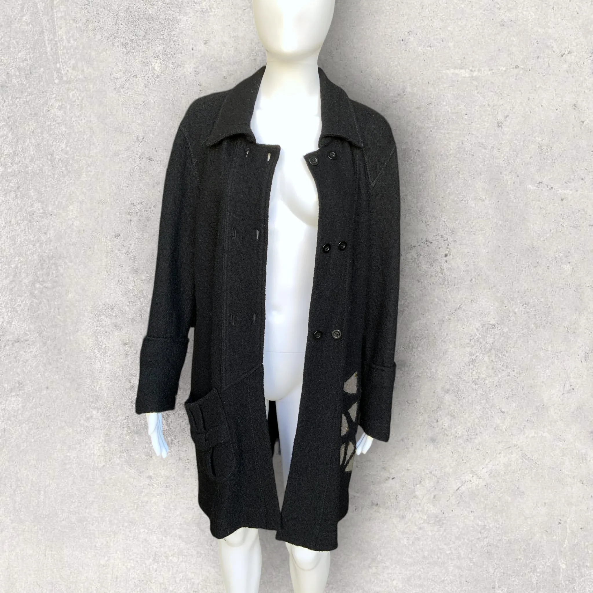 CHELSEA DESIGN Vintage Wool Blend Long Coat - Size 14