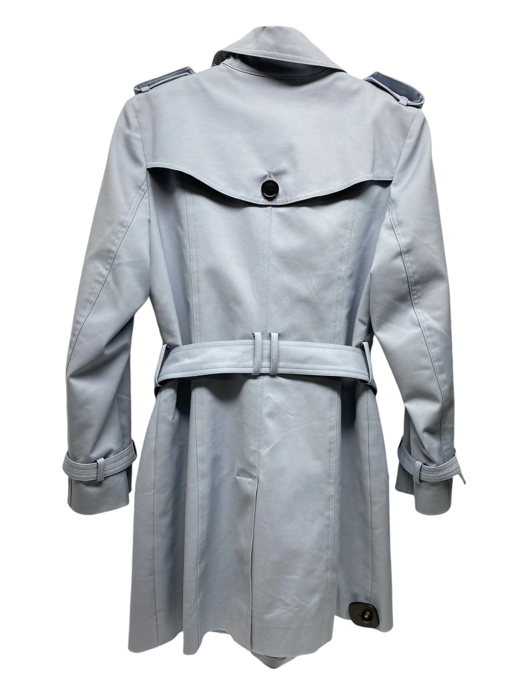 Coat Trench Coat By Clothes Mentor In Blue, Size: 12