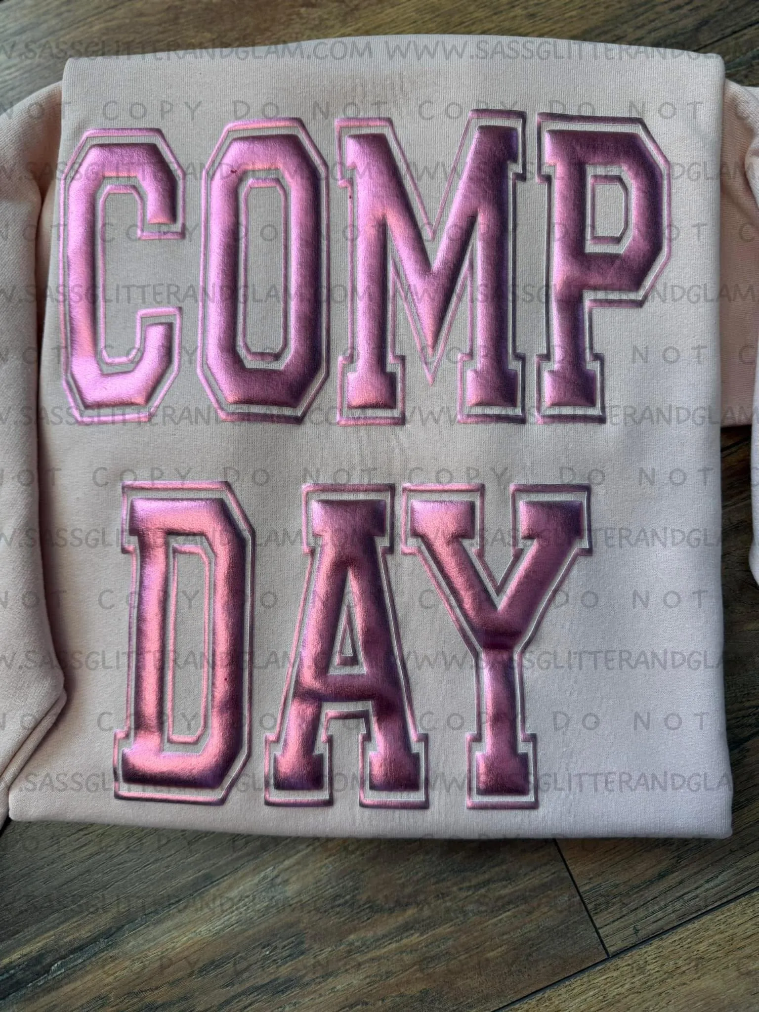 COMP DAY metallic puff sweatshirt