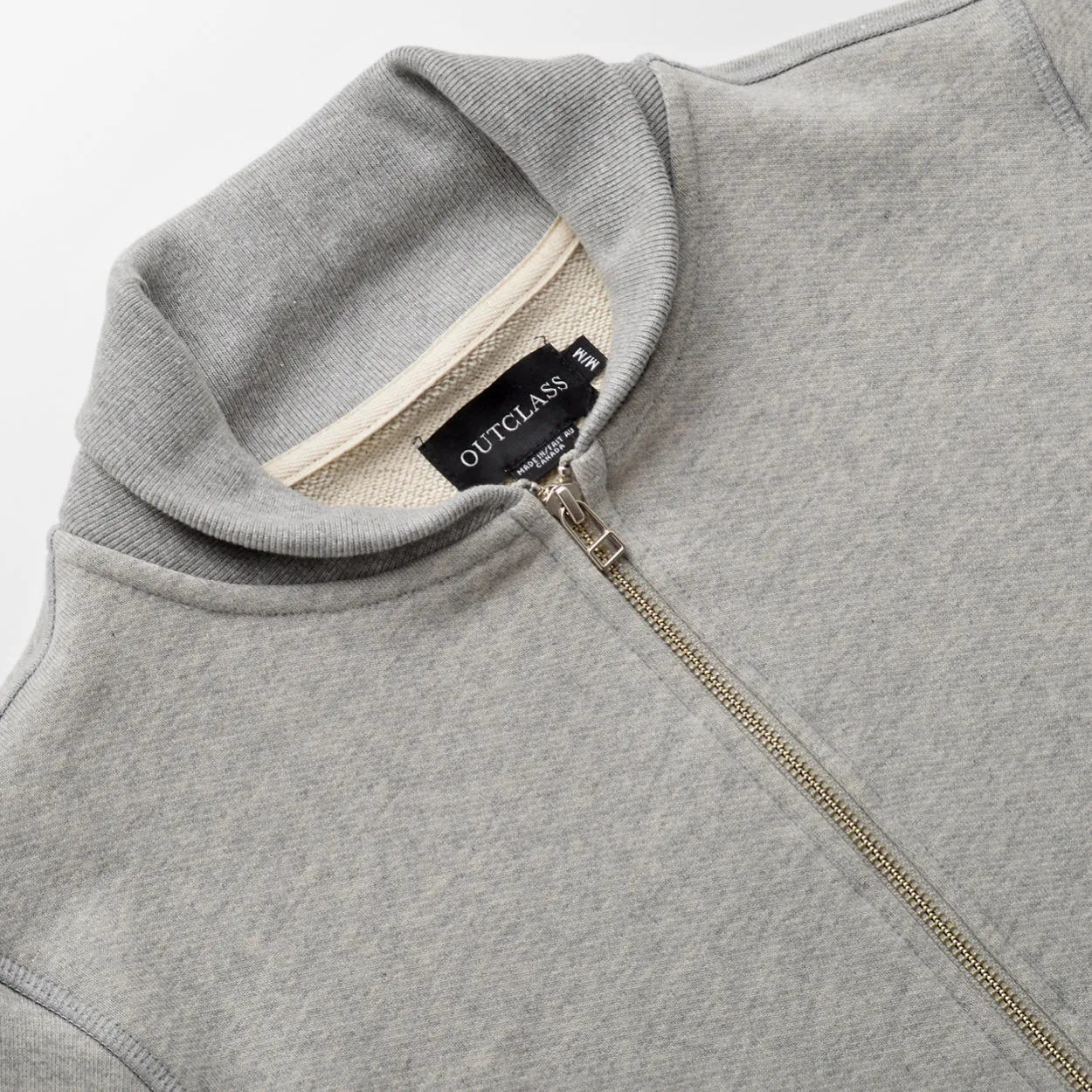Grey French Terry Varsity Sweater