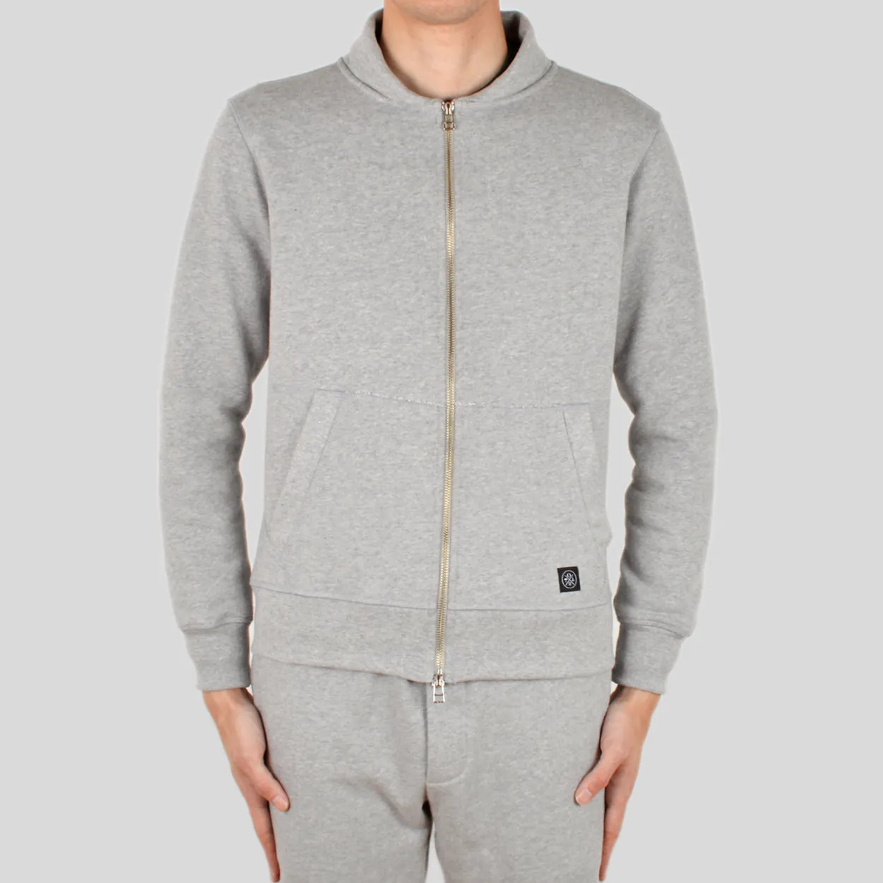 Grey French Terry Varsity Sweater