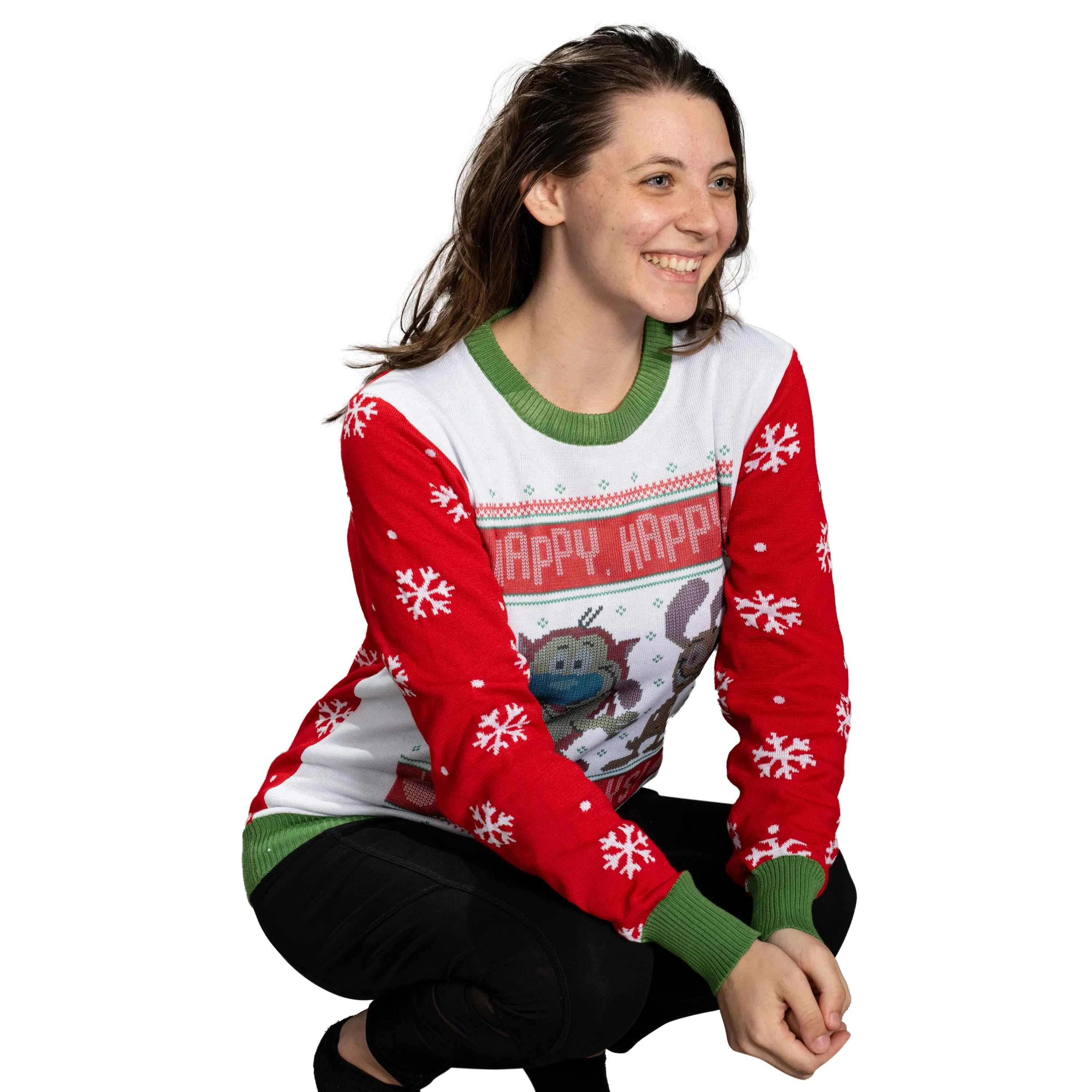 Happy Happy Holidays Ren & Stimpy Character Sweater