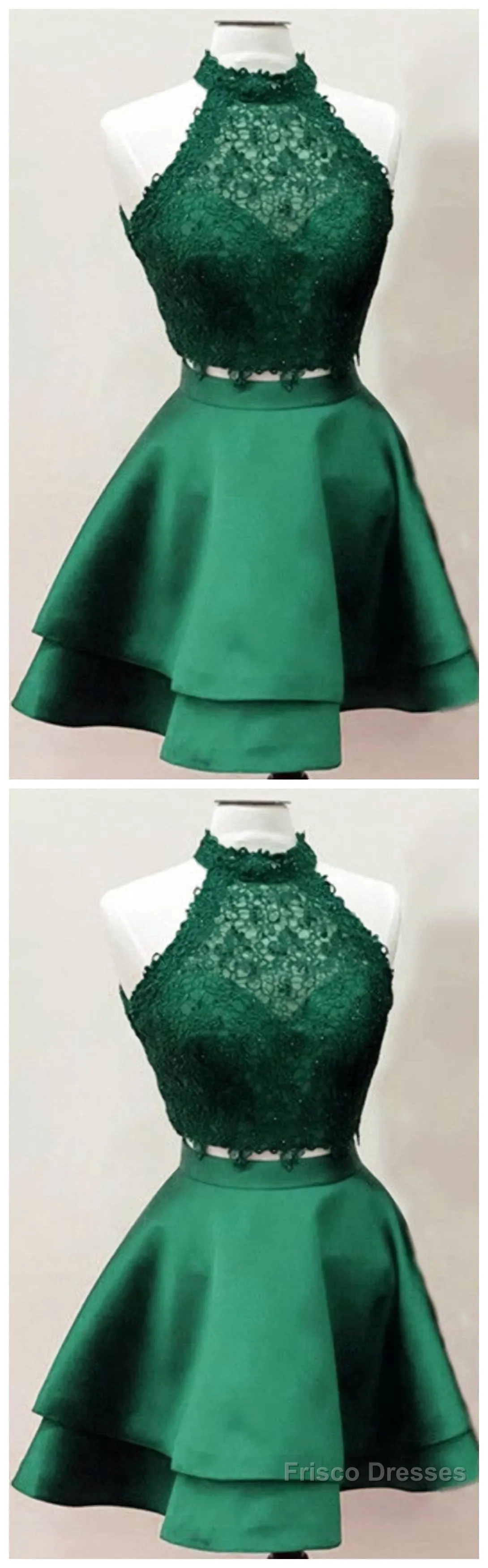 Homecoming Dresses, Emerald Homecoming Dresses, Two Piece Homecoming Dress