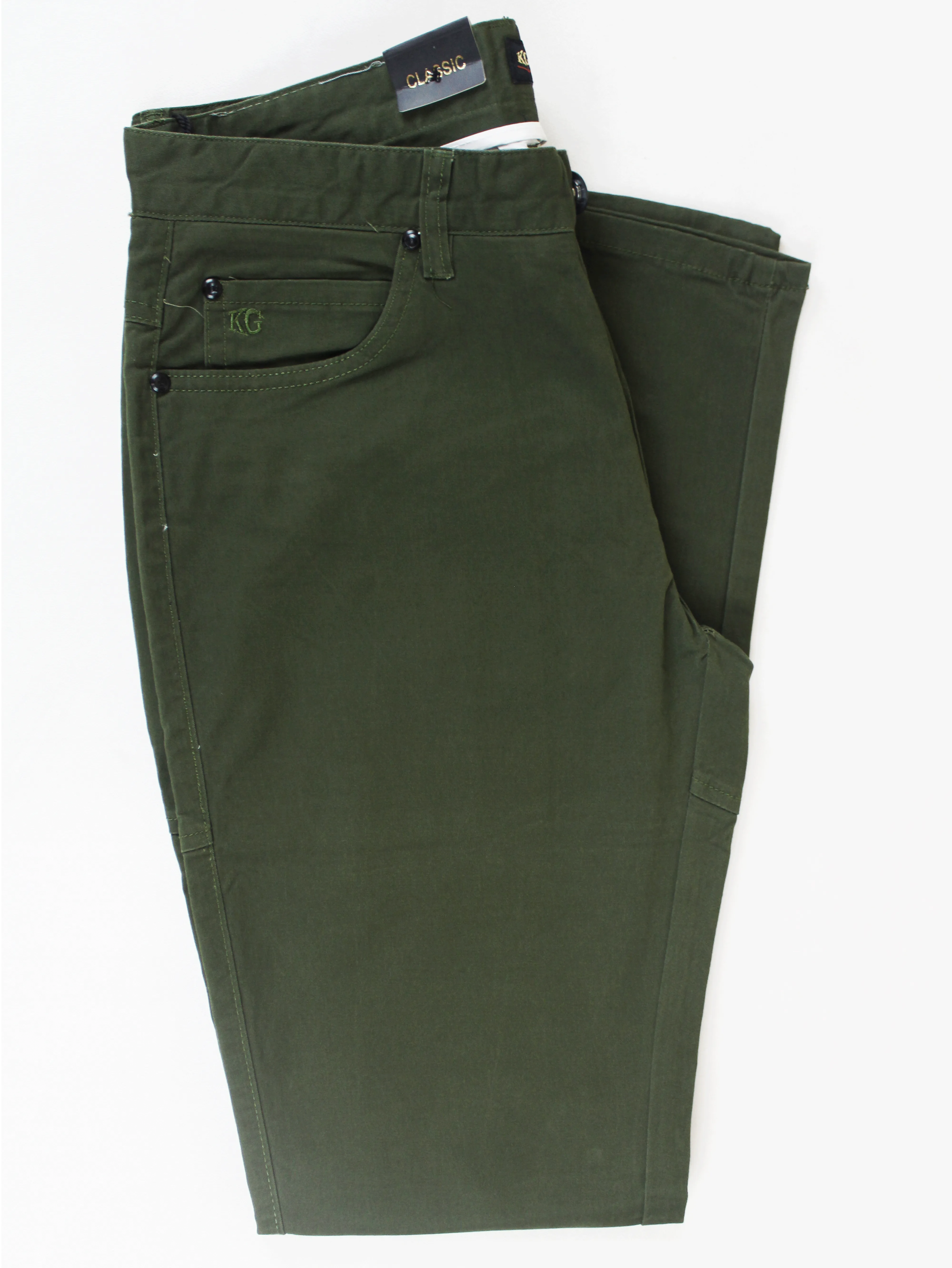 KG DARK OLIVE CLASSIC FIT CHINOS