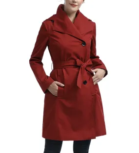 Kimi   Kai Women's Elsa Water-Resistant Hooded Trench Coat Red Size XL