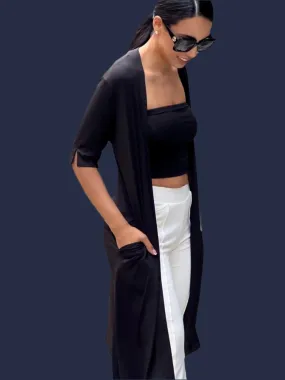 Long Cardigan in Matte Jersey - The Hanover