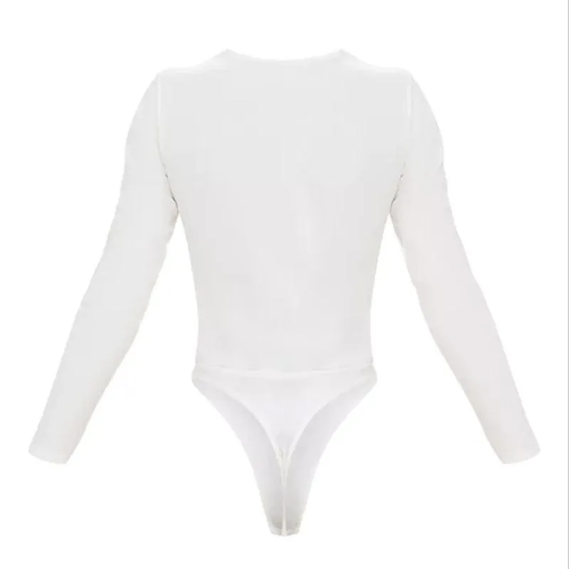 LONG SLEEVE LACE CROTCHET LACE-UP BODYSUIT