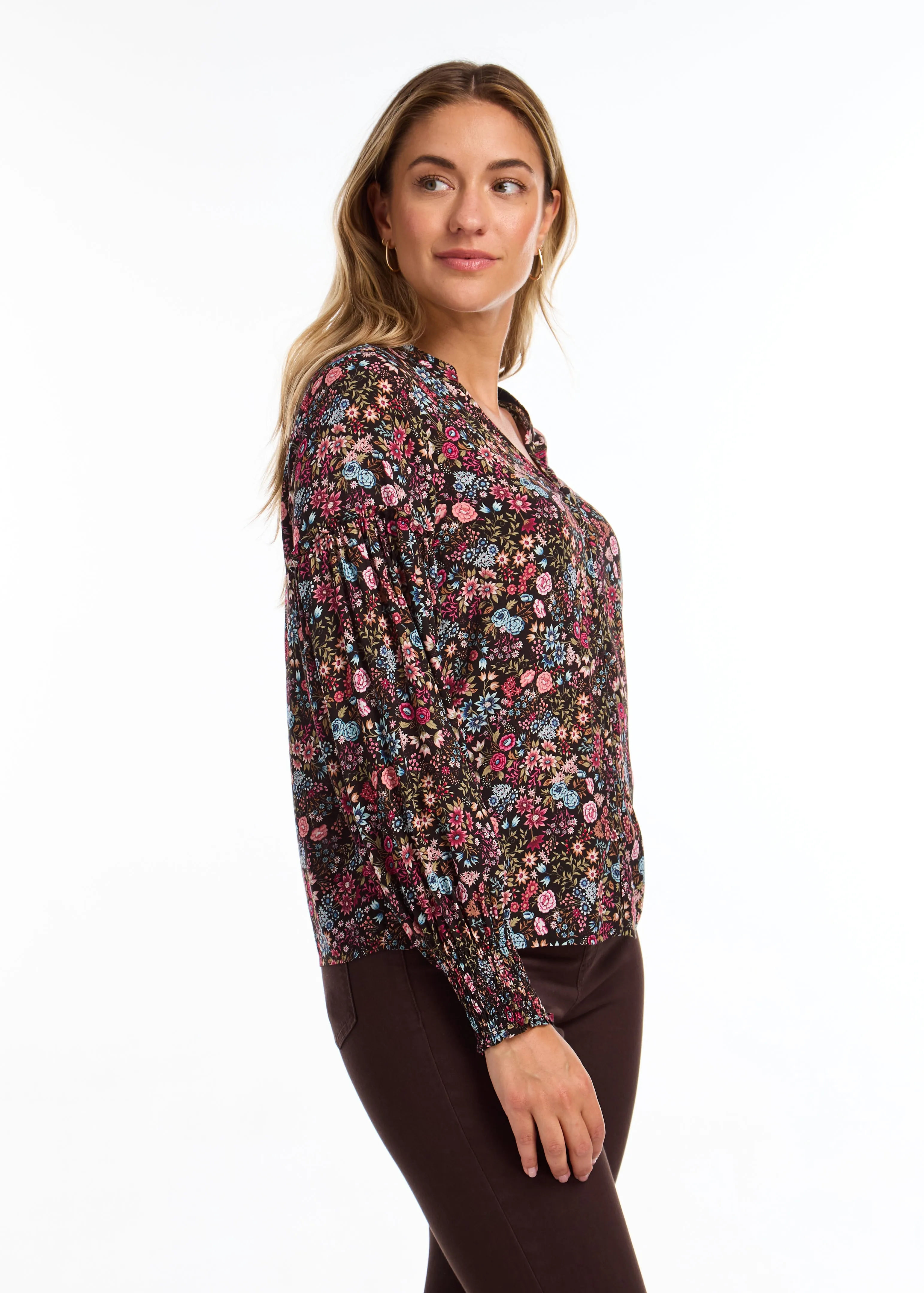 Long-Sleeve Smock Cuff Shirt