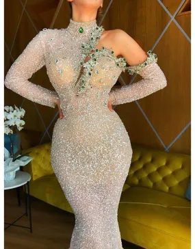 Luxury Evening Dress Pink and White