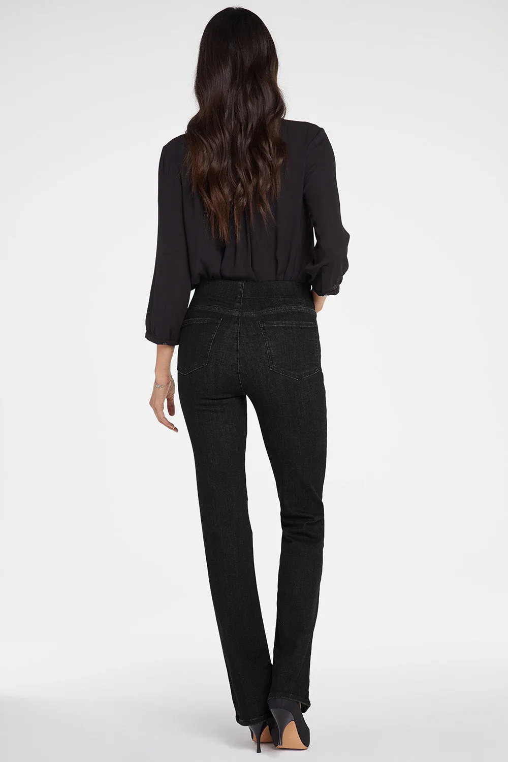 Marilyn Straight Pull-On Jeans - Black