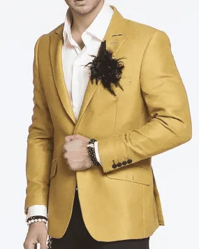 Men's New Fashion Blazer and Sport Coat Peak Gold