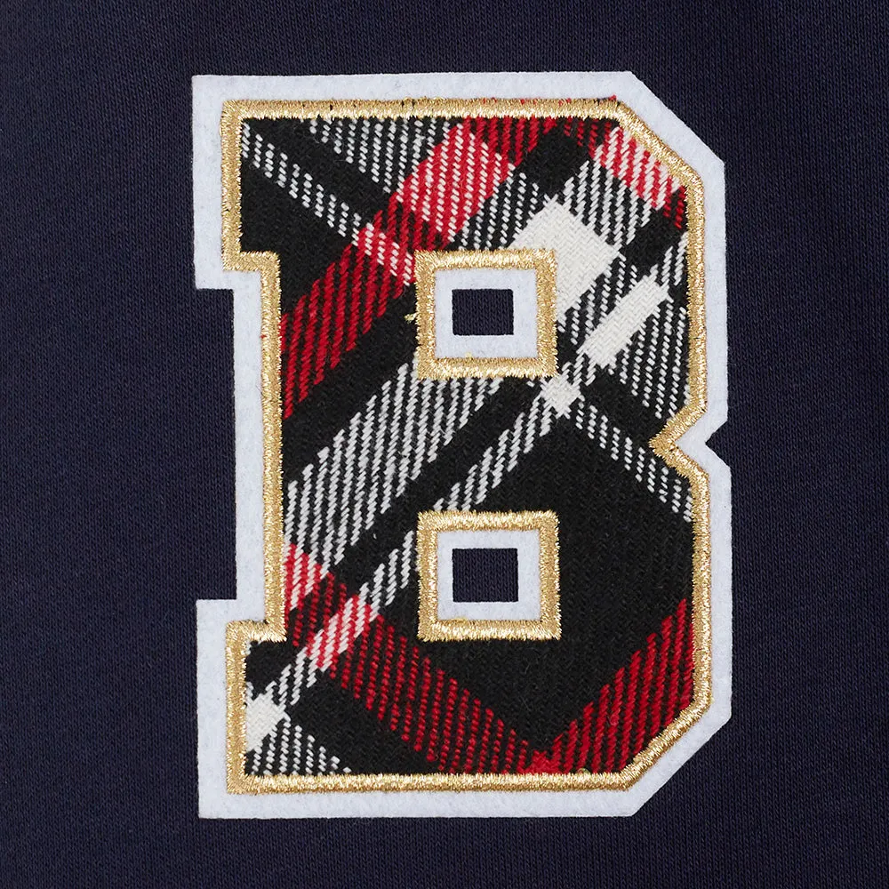 MLB ATLANTA BRAVES PRO PREP WOMEN'S RIB FLC CROPPED PO HOODIE (MIDNIGHT NAVY/RED/MIDNIGHT NAVY)