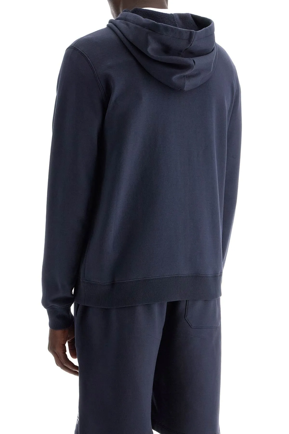 "full zip sweatshirt with logo print 5V3MF27QA8D NAVY/BIANCO