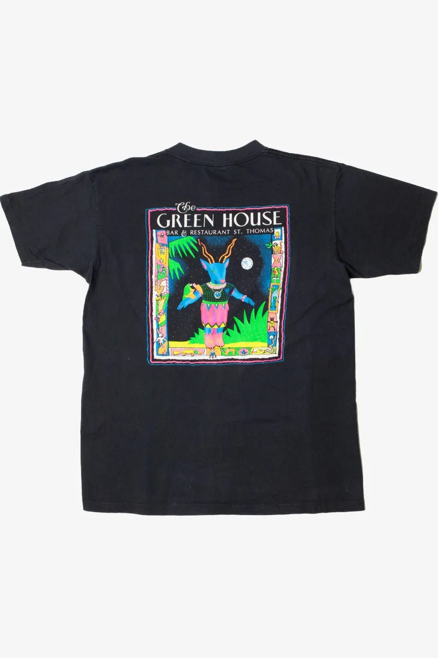 "The Green House" Neon Print Pocket T-Shirt