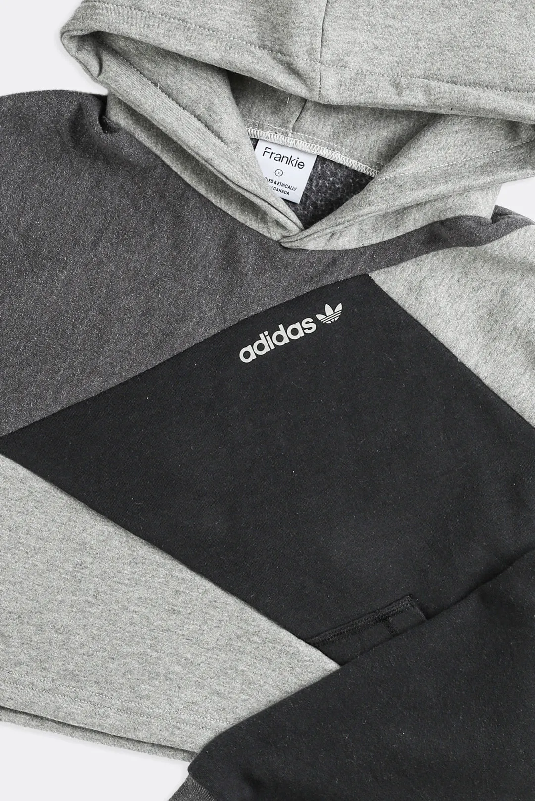 Rework Adidas Patchwork Crop Sweatshirt - S