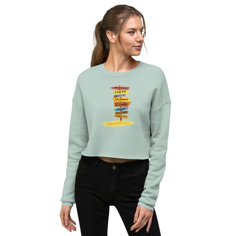 Travel Diaries Women's Crop Sweatshirt