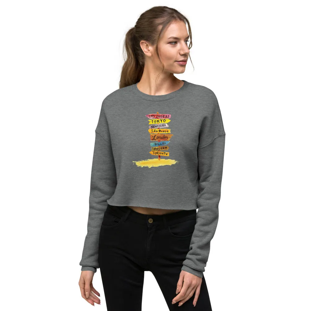 Travel Diaries Women's Crop Sweatshirt