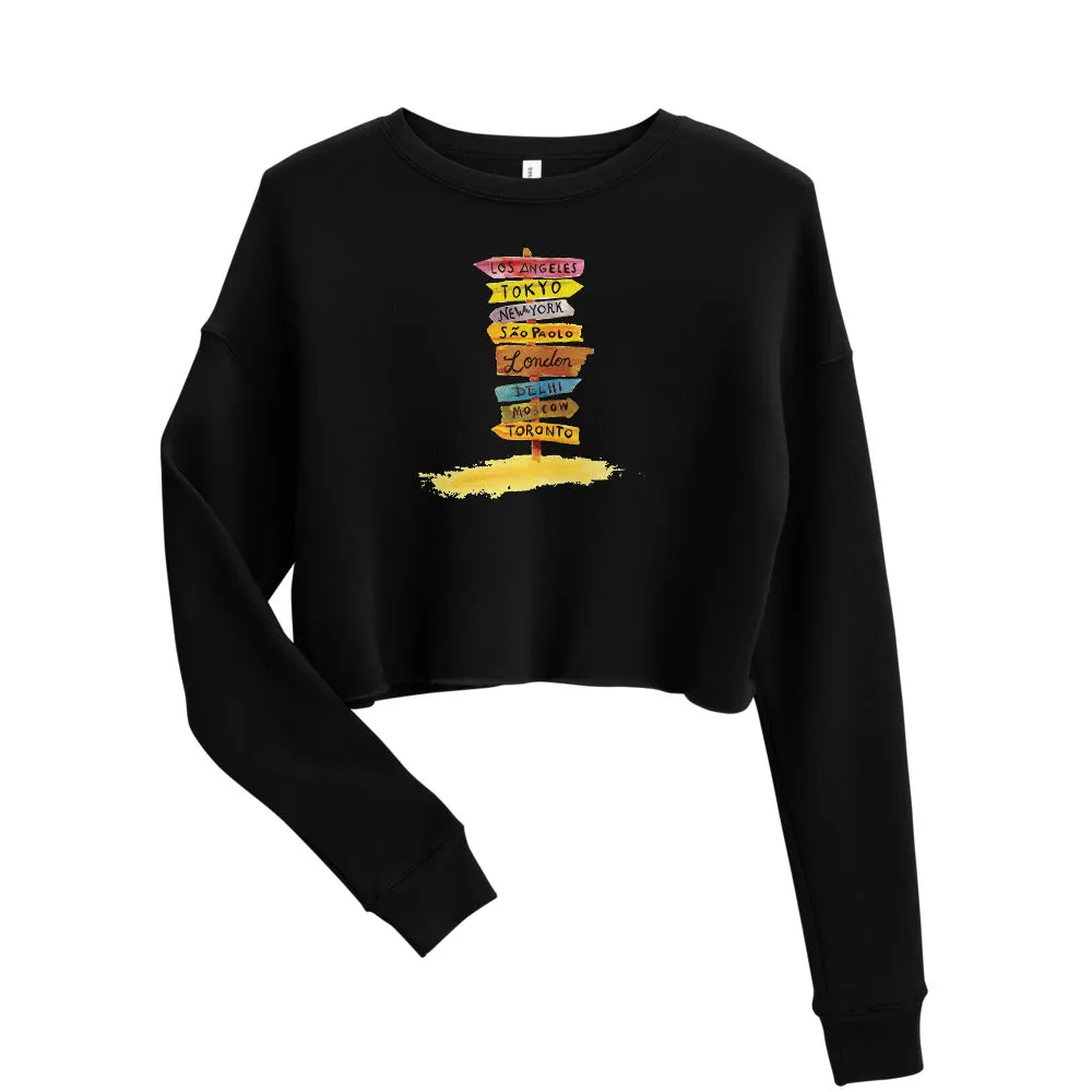 Travel Diaries Women's Crop Sweatshirt