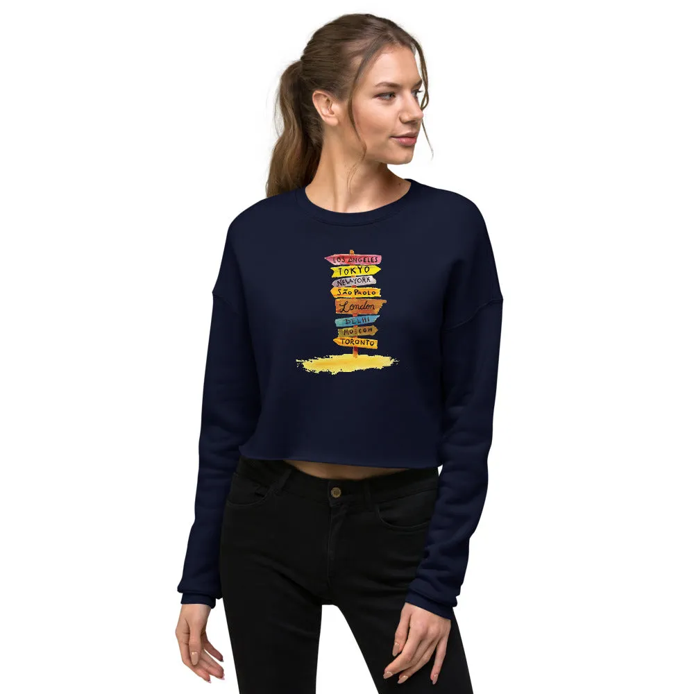 Travel Diaries Women's Crop Sweatshirt