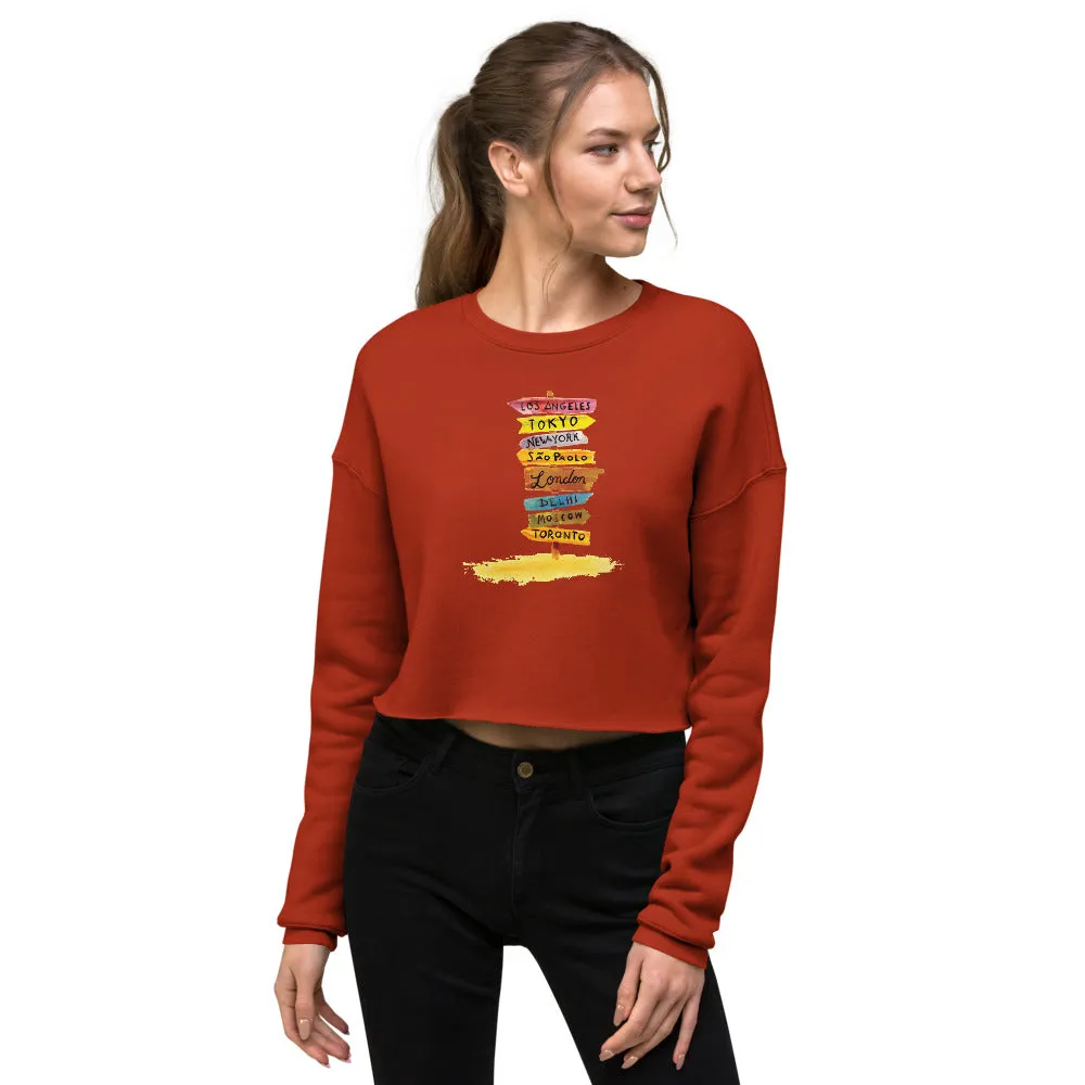 Travel Diaries Women's Crop Sweatshirt