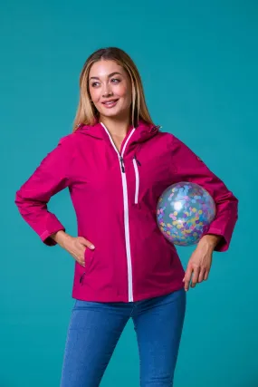 White Zip Waterproof Jacket