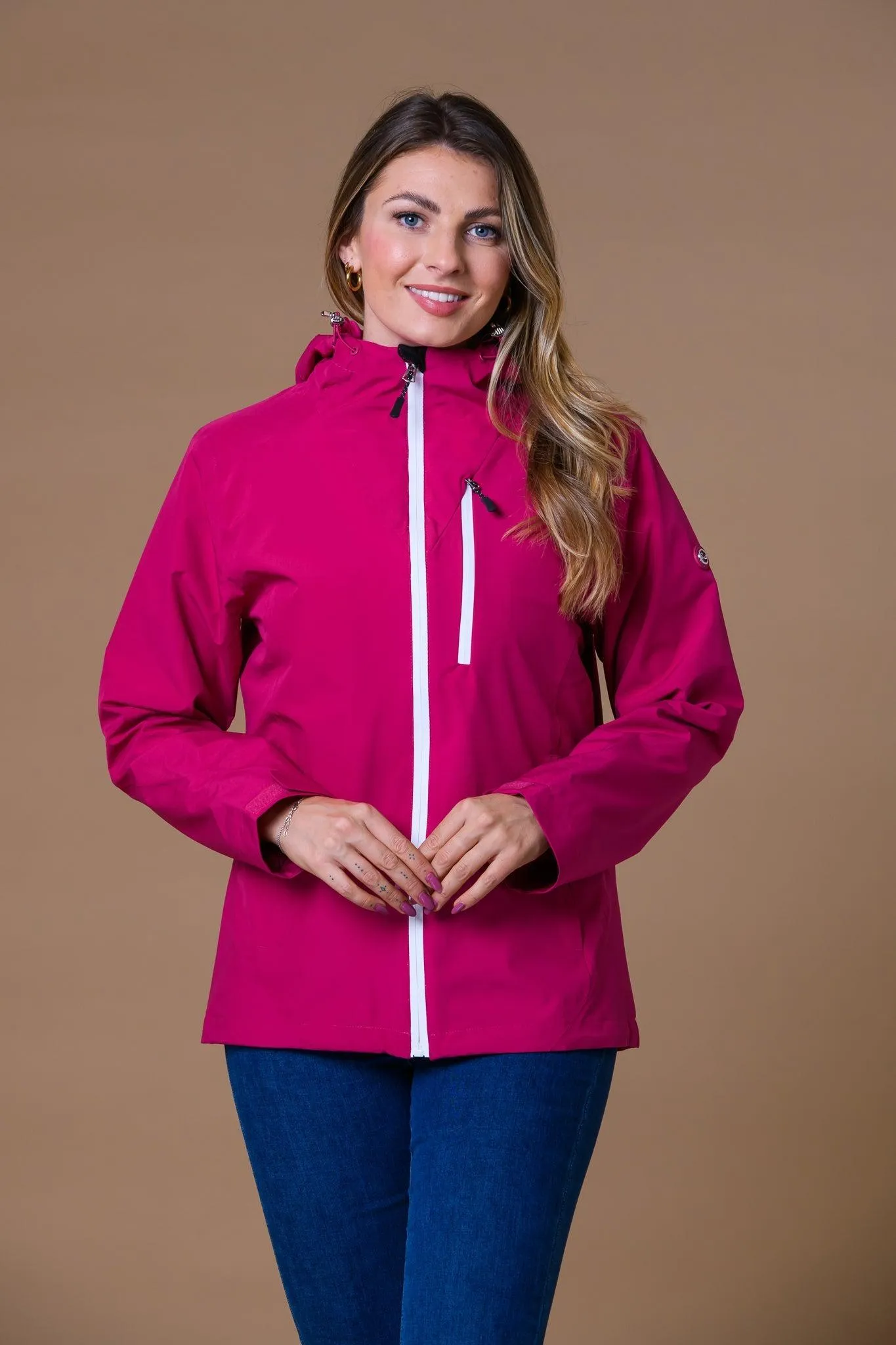 White Zip Waterproof Jacket