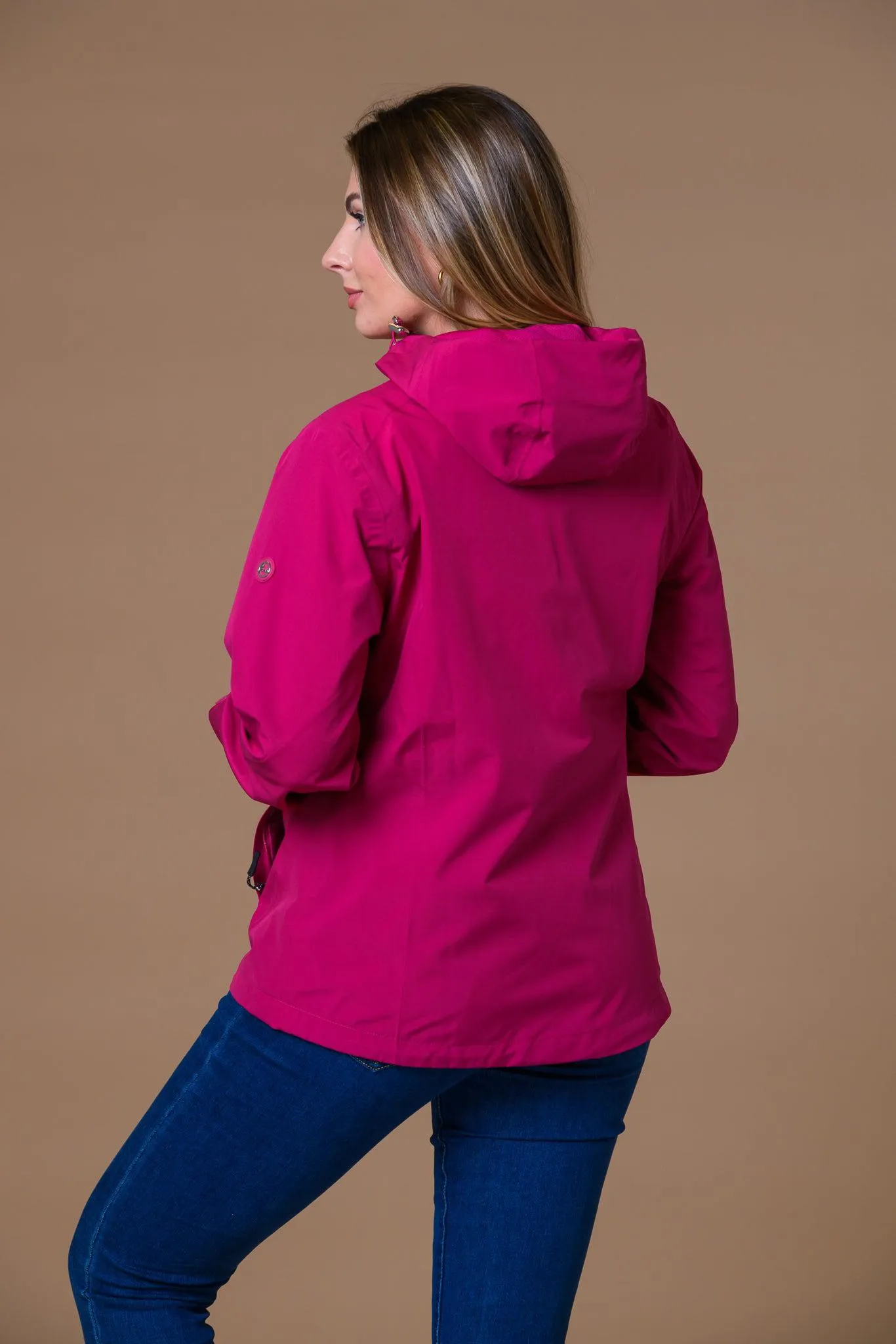 White Zip Waterproof Jacket