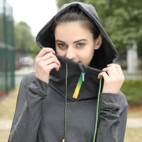 Women Sports Running Jackets Gym Hoodies Long Sleeve Yoga Shirts Workout Hoodie Training Femme Fitness Clothing Sports Wear
