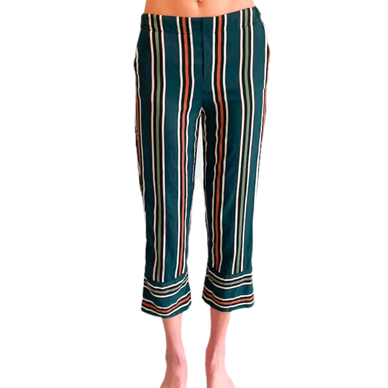 Zara Cropped Striped Trousers