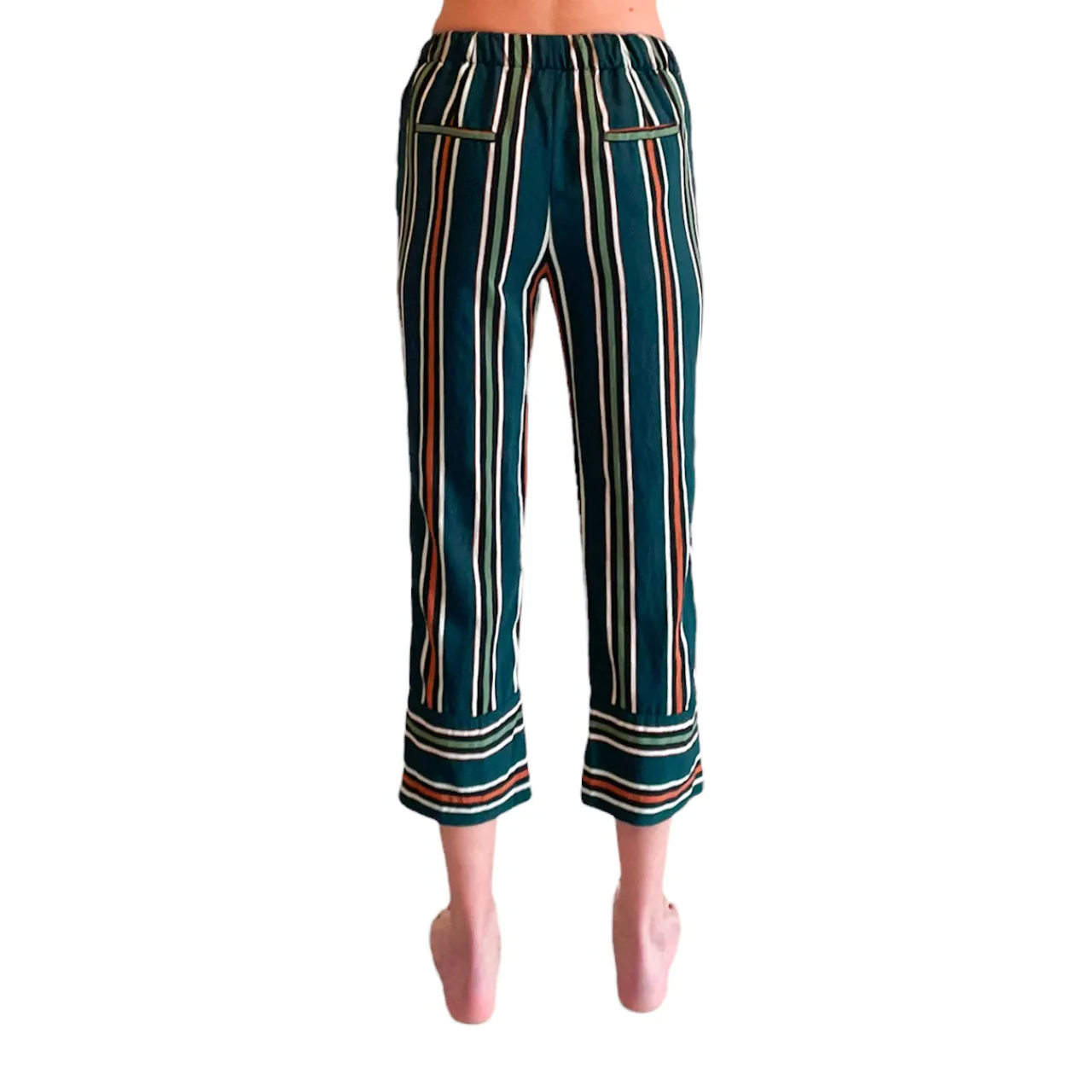 Zara Cropped Striped Trousers